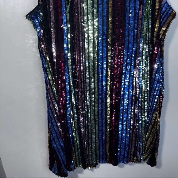 Torrid Mini Sequin Trapeze Dress Size 4X Rainbow - Picture 6 of 11